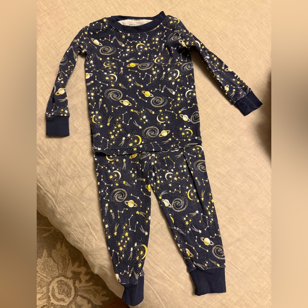 Janie and Jack Navy Celestial Kids Pajama Set